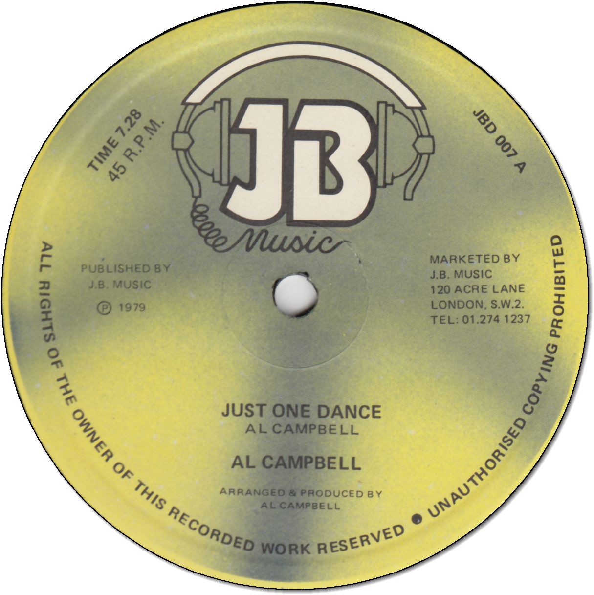 JUST ONE DANCE (VG+) / DANCING TIME (VG+)