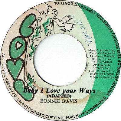 BABY I LOVE YOUR WAYS (VG+) / VERSION (VG/SWOL)
