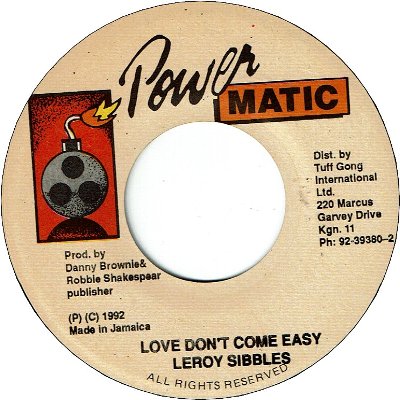 LOVE DON'T COME EASY (VG+)