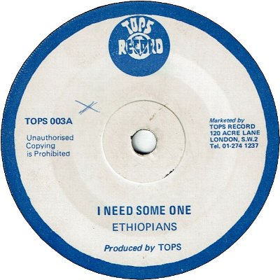 I NEED SOME ONE (VG+) / IT'S NOT WHO YOU KNOW (VG+)