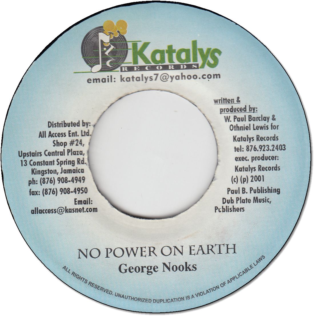NO POWER ON EARTH (VG)